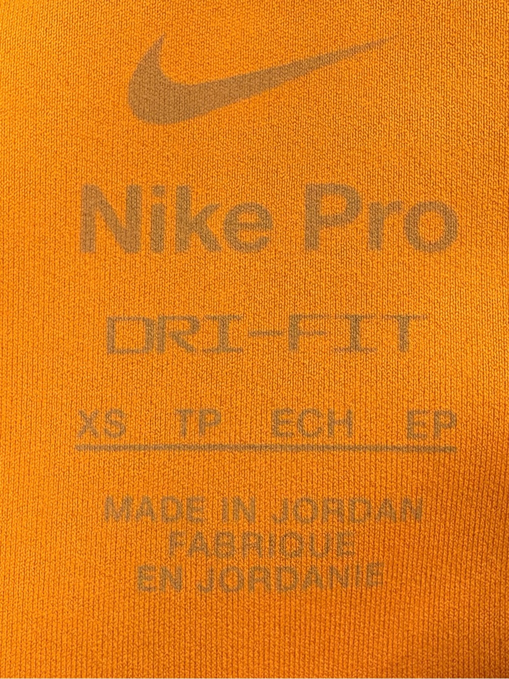 NIKE PRO Dri-Fit Cropped Tank Top Orange Zip Up Side Pockets Shelf Bra XS - Picture 5 of 12